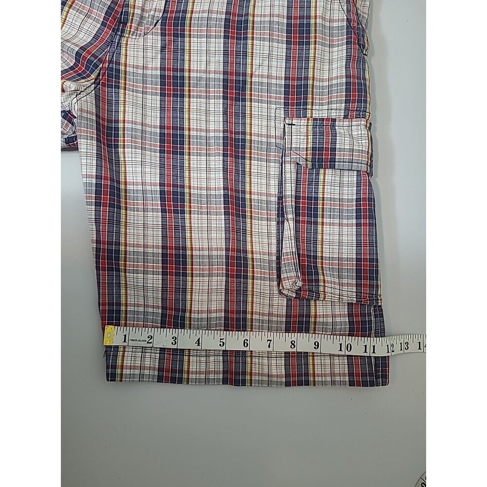 US Expedition Multi-Color Plaid Check Cargo Shorts Mens Size 38 100% Cotton - Picture 7 of 8